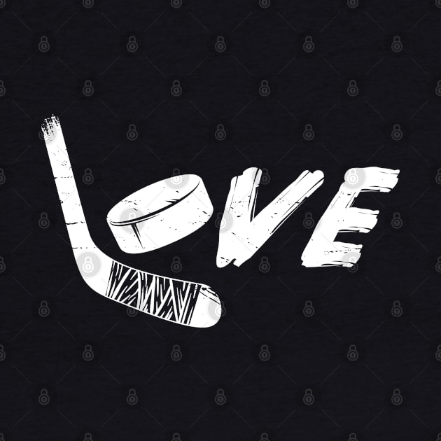 Hockey Love Ice Hockey Player by White Martian